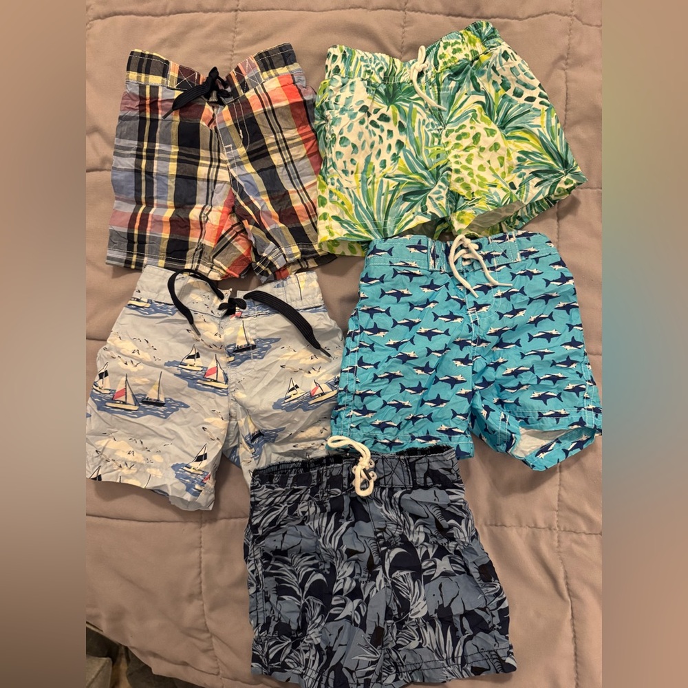 Set of 5 Boys 3-6 Month Janie & Jack Swim Trunks in EUC